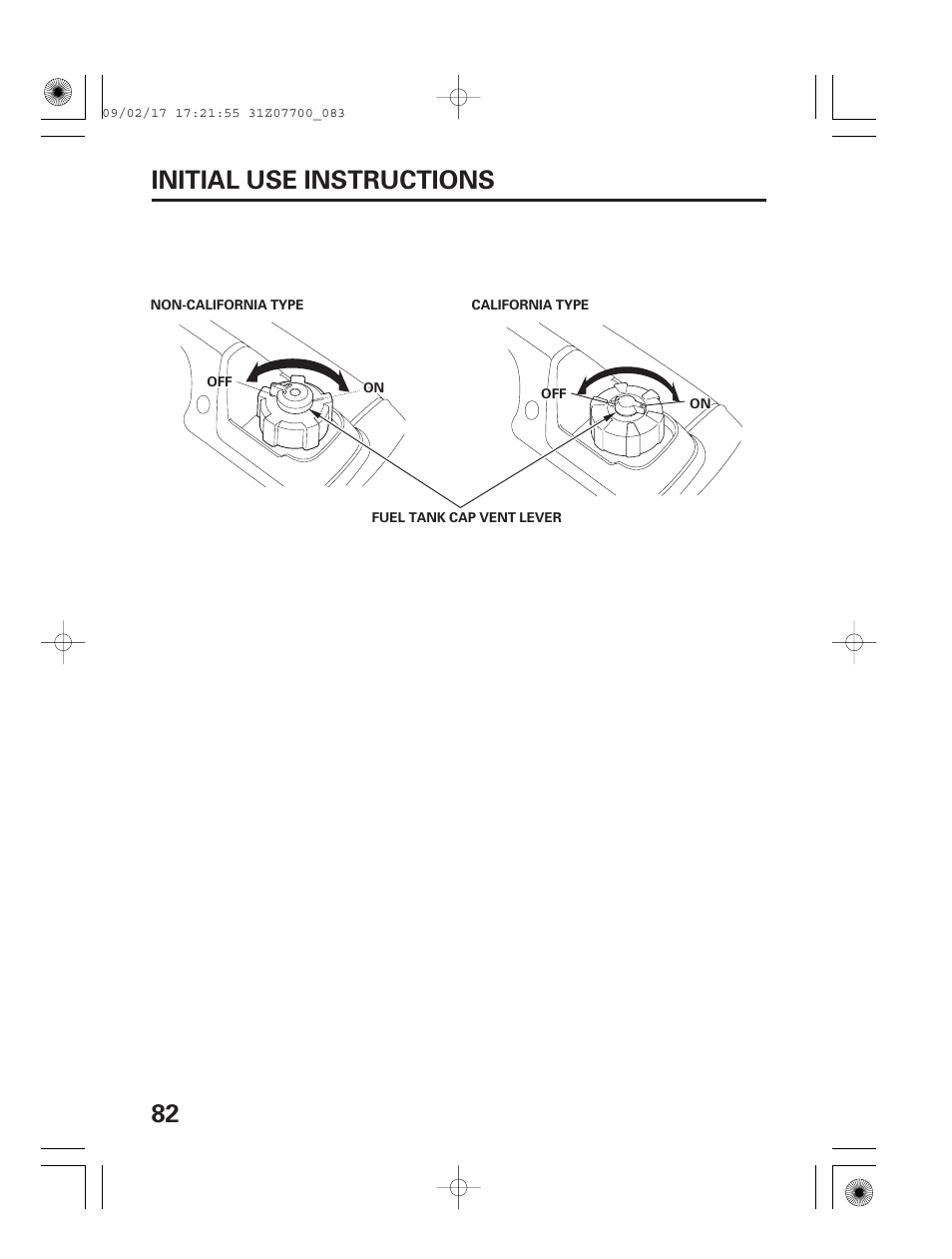 82 initial use instructions | HONDA GENERATOR EU2000i User Manual | Page 84 / 92