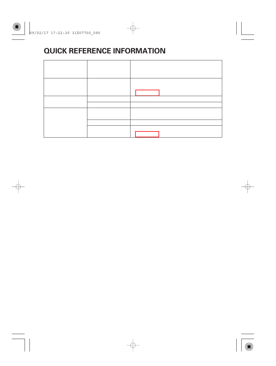 Quick reference information, Inside back cover | HONDA GENERATOR EU2000i User Manual | Page 91 / 92