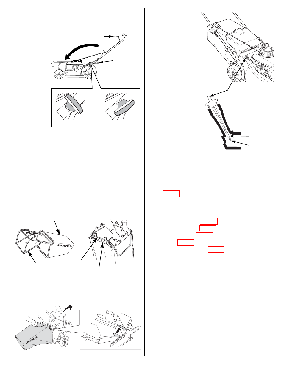 Setting up your new mower, Unpacking, Handlebar setup | Grass bag assembly, Engine oil, Fuel, Before using your lawn mower, Please register your lawn mower | HONDA HRX217VKAA User Manual | Page 3 / 23