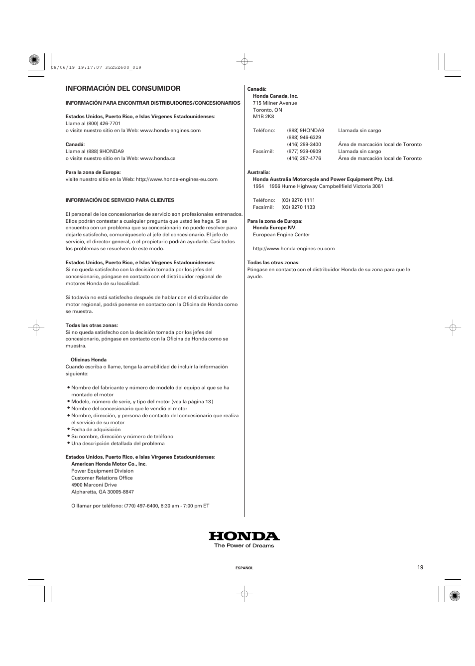 HONDA GXV520 User Manual | Page 58 / 58