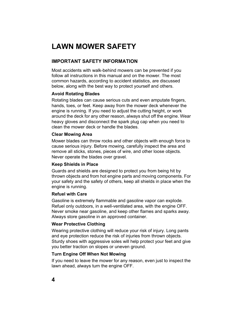 Lawn mower safety, Important safety information | HONDA HARMONY HRB217TDA User Manual | Page 6 / 76