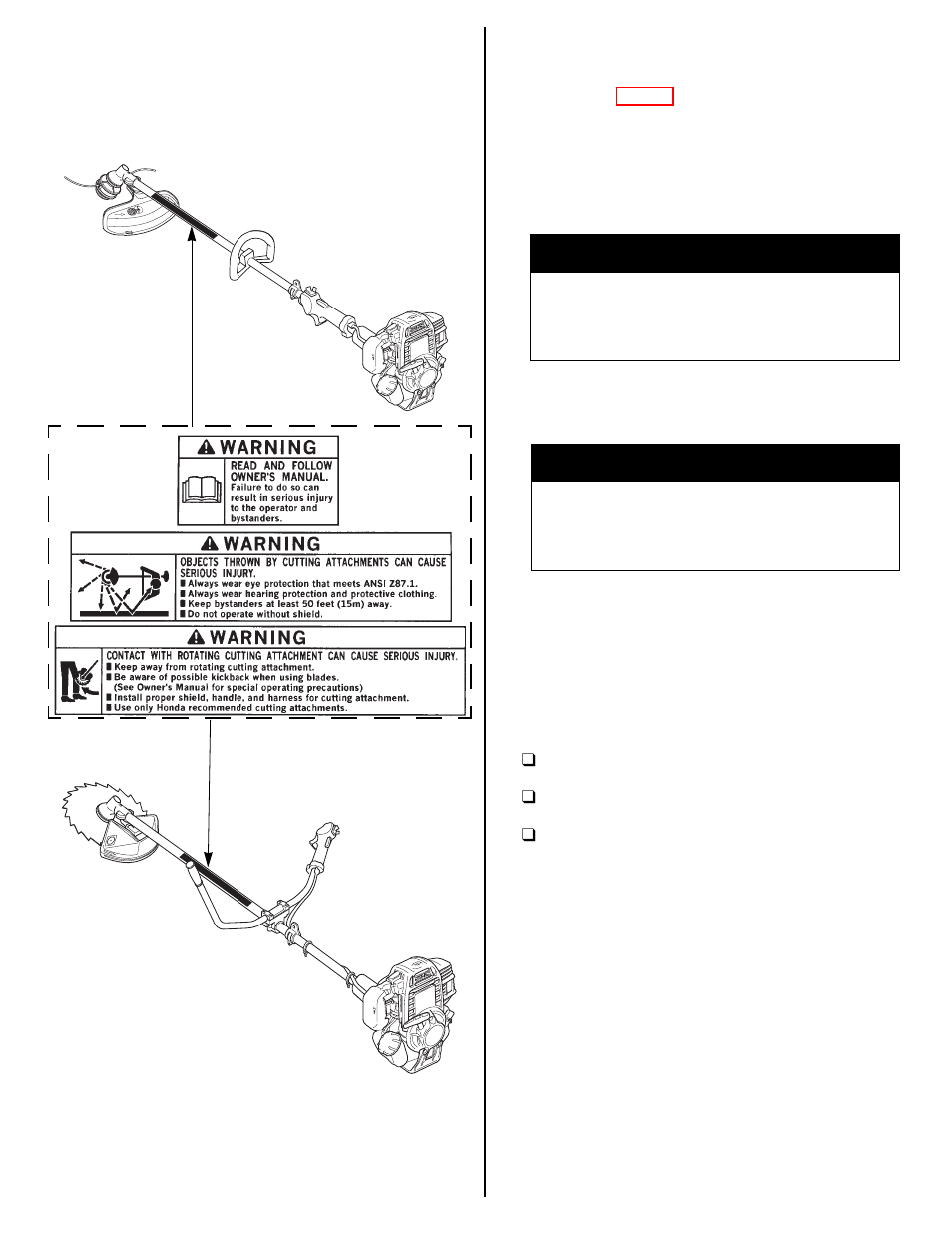 Safety label locations, Assembly, Importance of proper assembly | Imporant safety precautions, Unpacking, Warning | HONDA HHT25S User Manual | Page 3 / 32