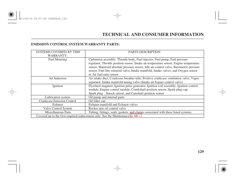 Technical and consumer information | HONDA BF20D User Manual | Page 131 / 148