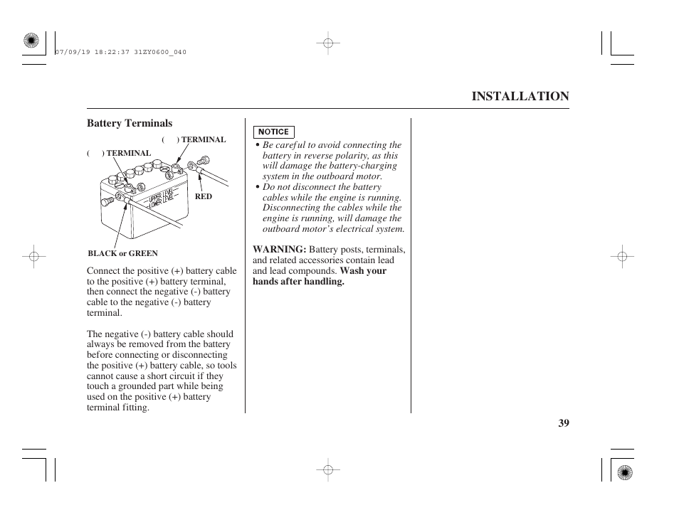 Installation | HONDA BF20D User Manual | Page 41 / 148