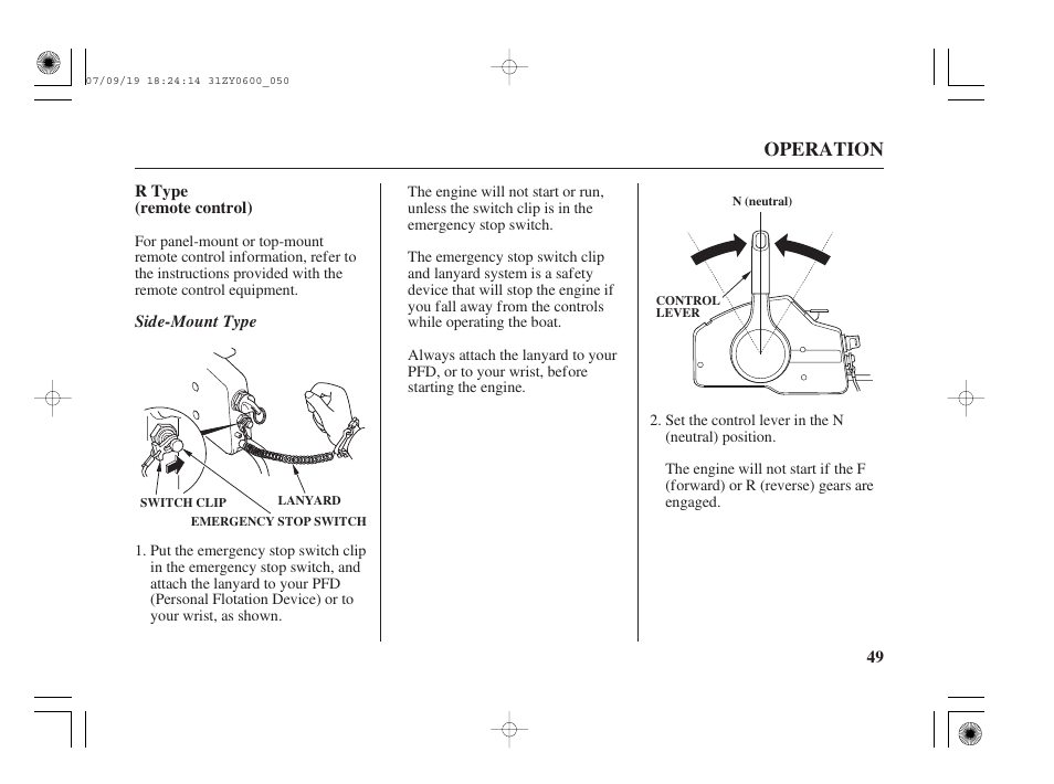 Operation | HONDA BF20D User Manual | Page 51 / 148