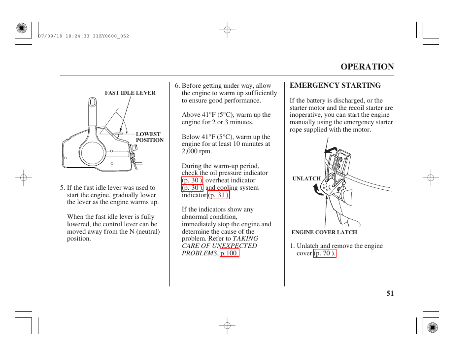 Emergency starting | HONDA BF20D User Manual | Page 53 / 148