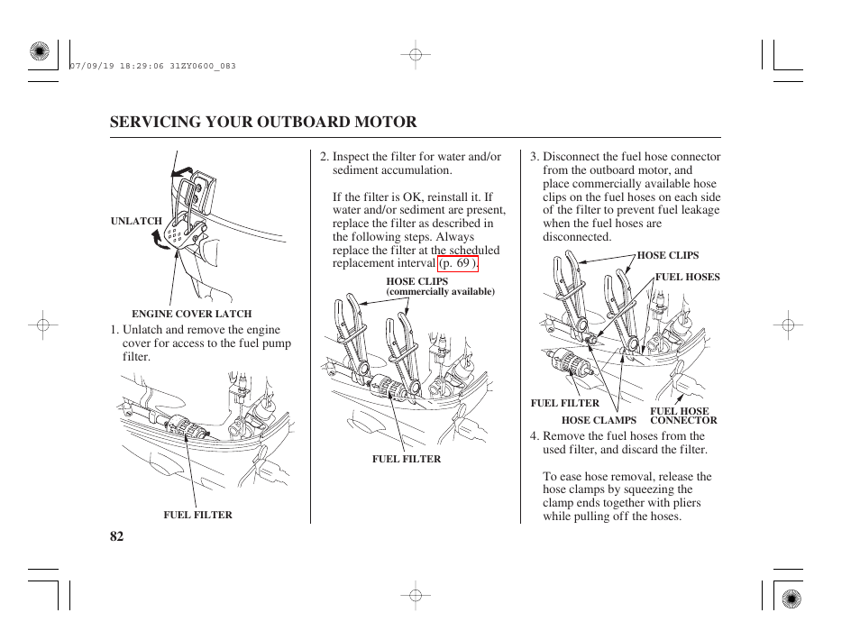 Servicing your outboard motor | HONDA BF20D User Manual | Page 84 / 148