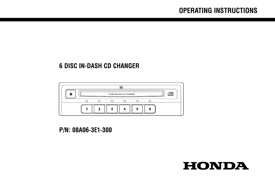 HONDA 08A06-3E1-300 User Manual | 18 pages