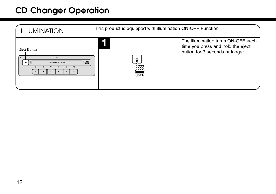 Cd changer operation | HONDA 08A06-3E1-300 User Manual | Page 12 / 18