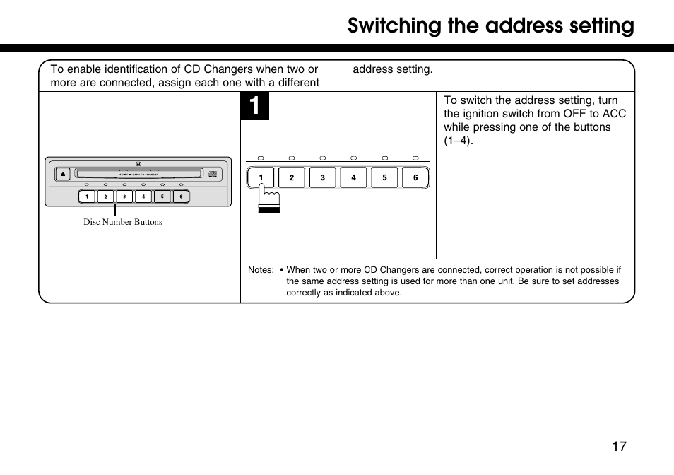 Switching the address setting | HONDA 08A06-3E1-300 User Manual | Page 17 / 18