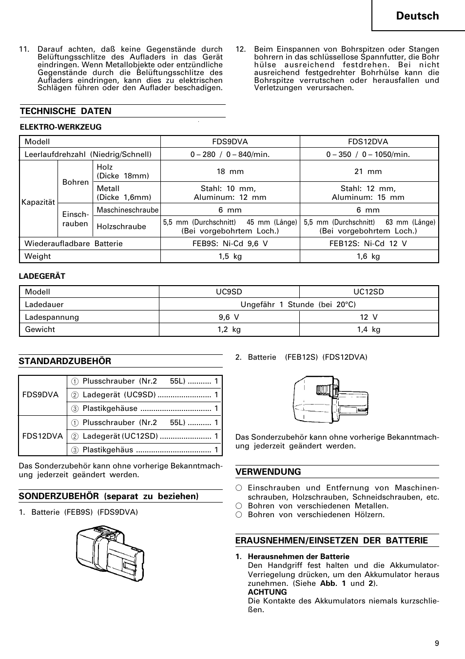 Deutsch | HONDA FDS 9DVA User Manual | Page 10 / 37