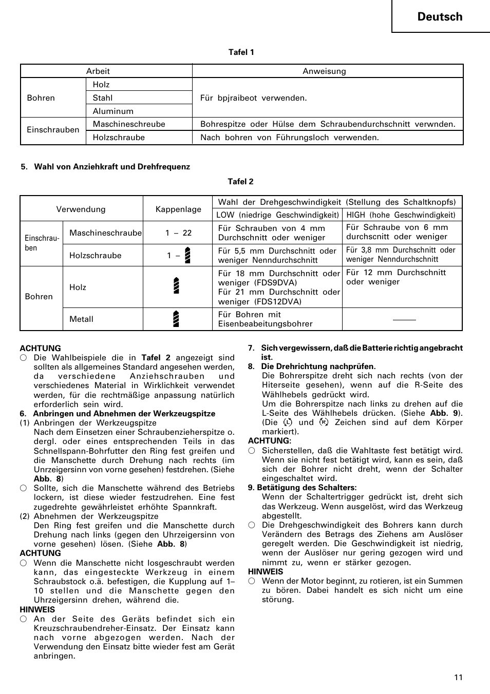 Deutsch | HONDA FDS 9DVA User Manual | Page 12 / 37