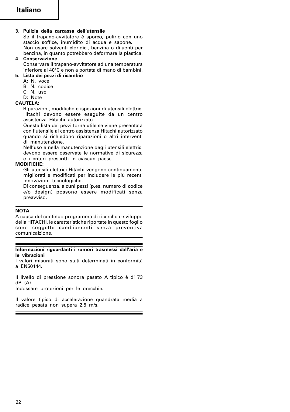 Italiano | HONDA FDS 9DVA User Manual | Page 23 / 37