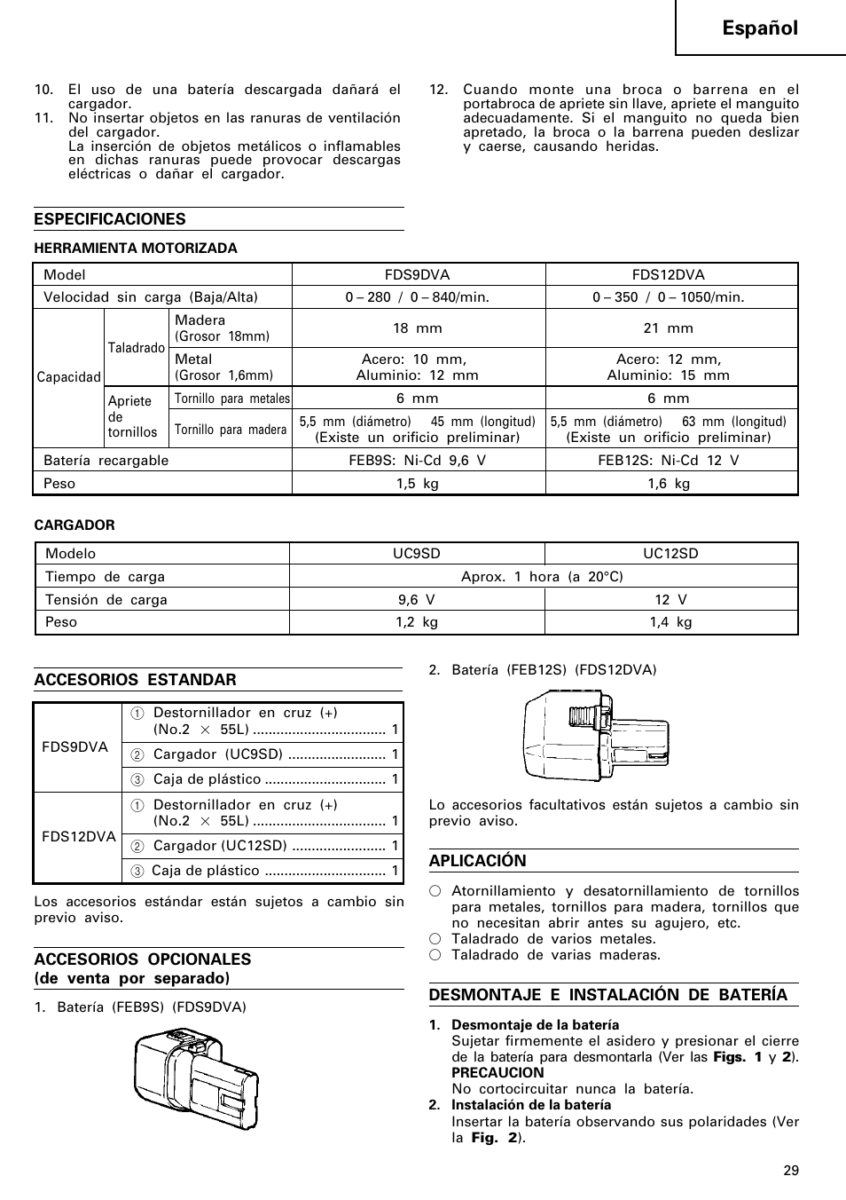 Español | HONDA FDS 9DVA User Manual | Page 30 / 37