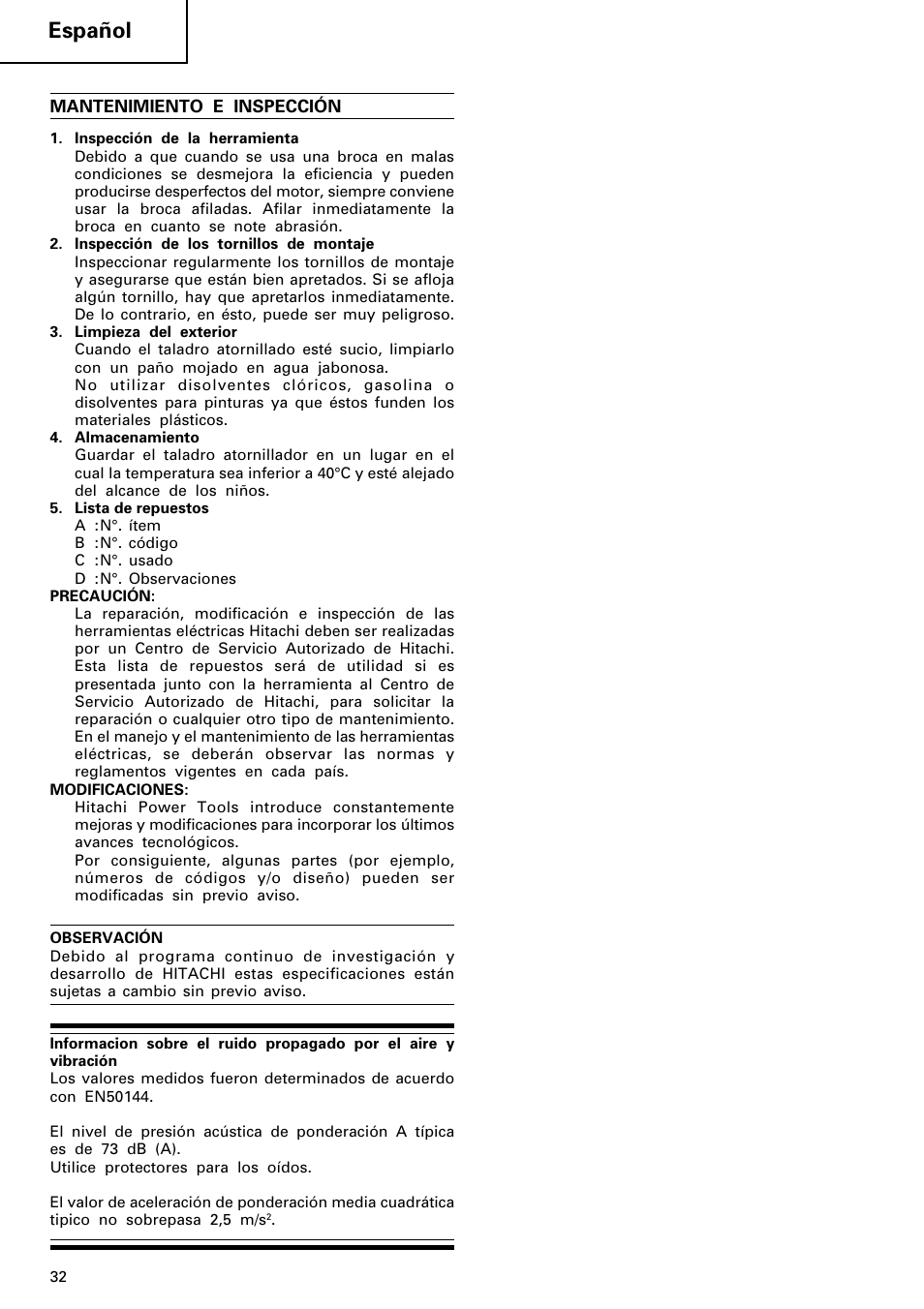 Español | HONDA FDS 9DVA User Manual | Page 33 / 37