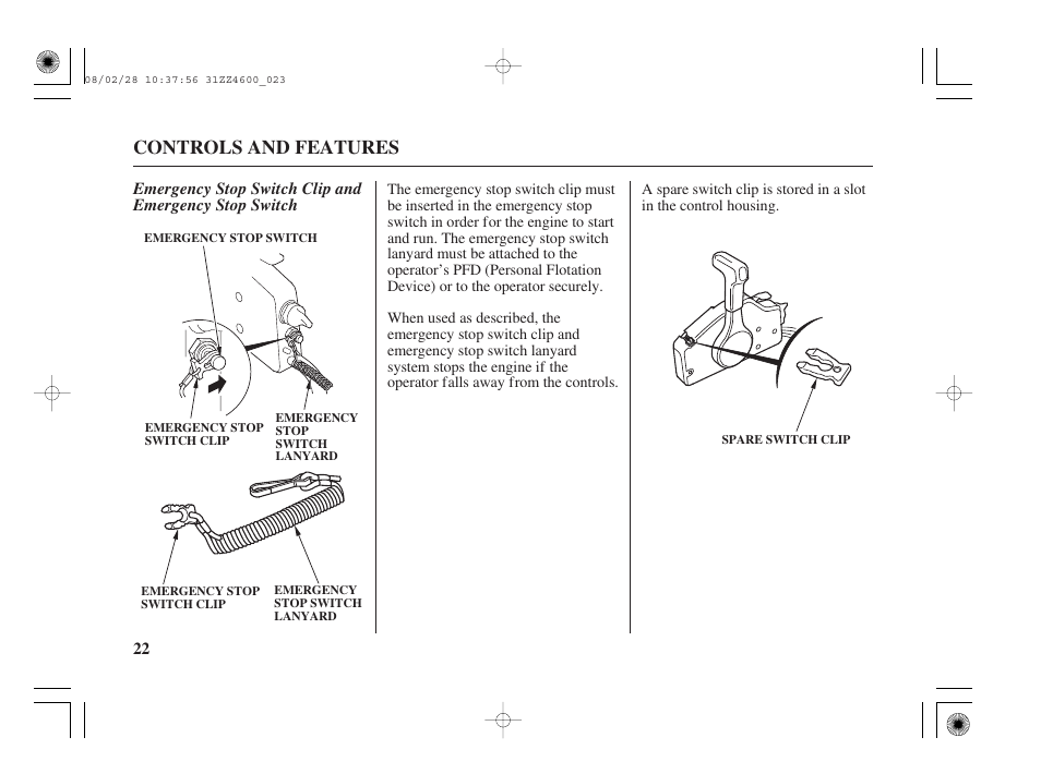 Controls and features | HONDA BF50D User Manual | Page 24 / 135