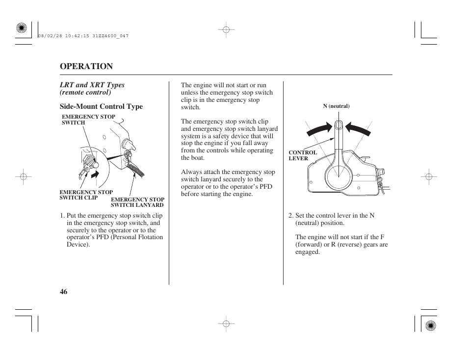 Operation | HONDA BF50D User Manual | Page 48 / 135
