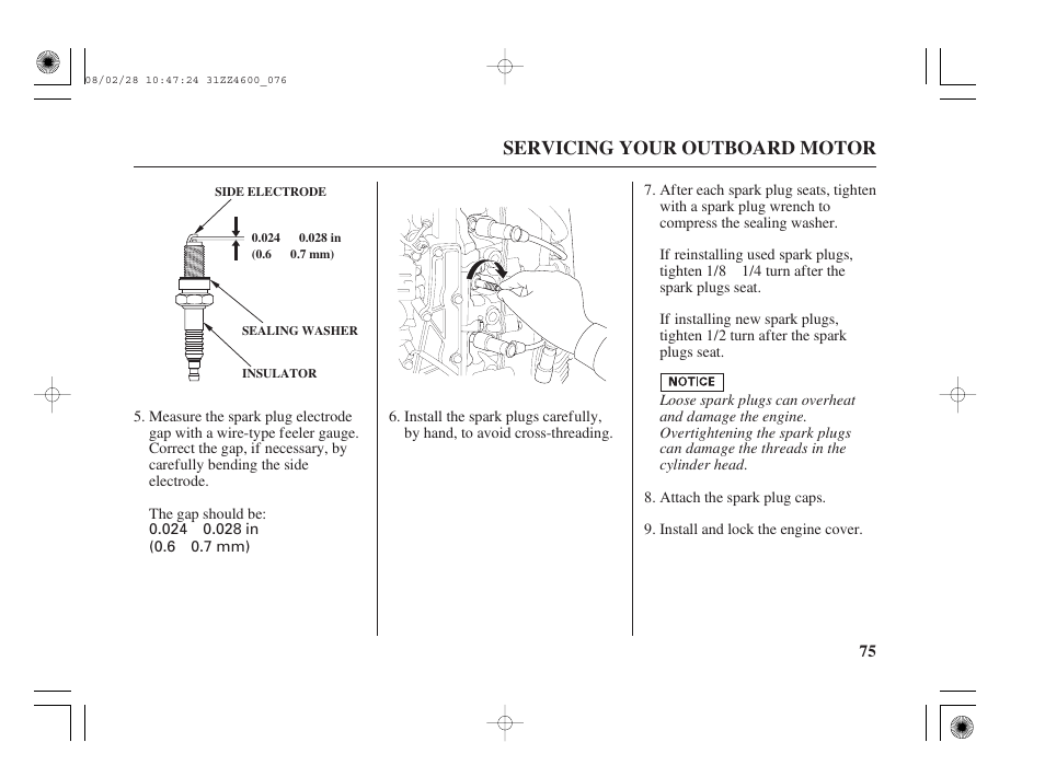 Servicing your outboard motor | HONDA BF50D User Manual | Page 77 / 135