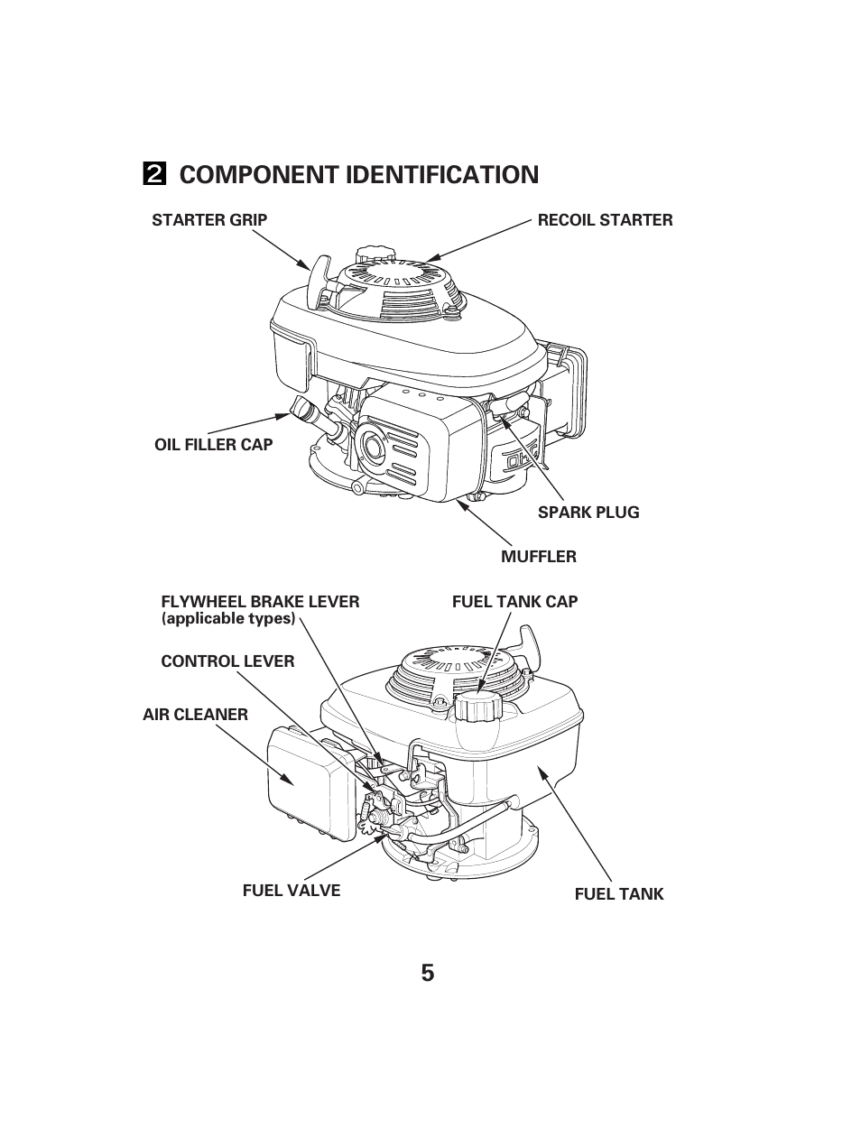 5component identification | HONDA GCV135GCV160 User Manual | Page 5 / 32