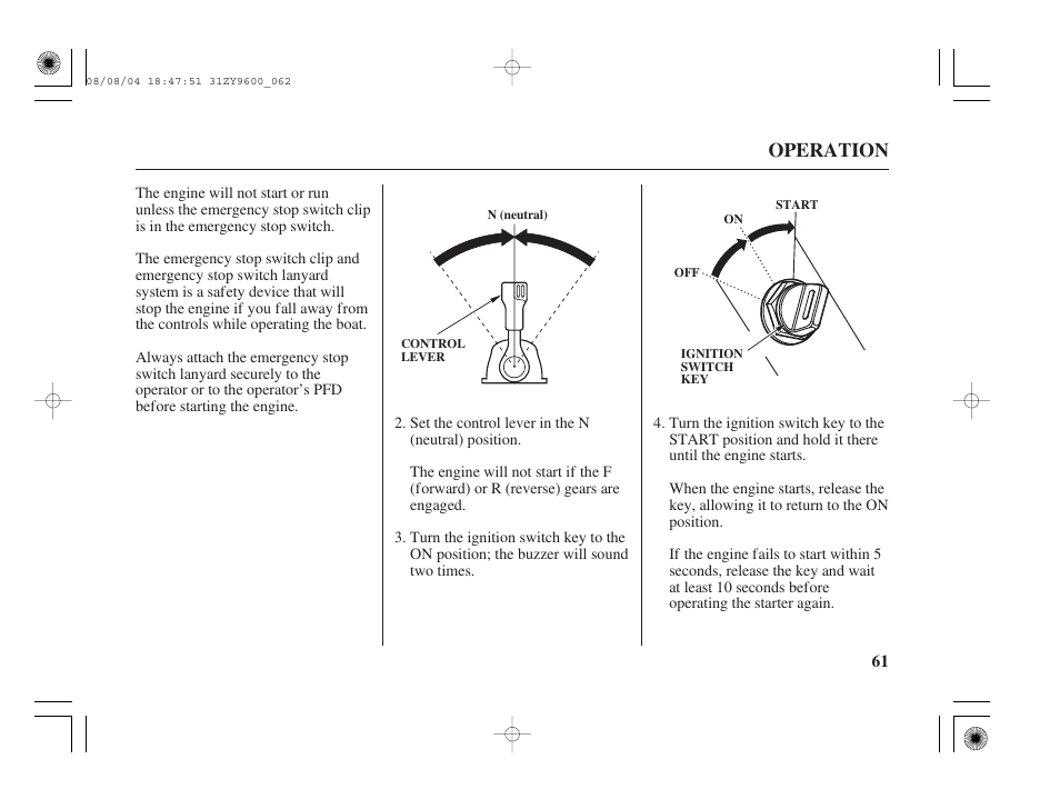 Operation | HONDA Outdoor Motor BF90D User Manual | Page 63 / 151