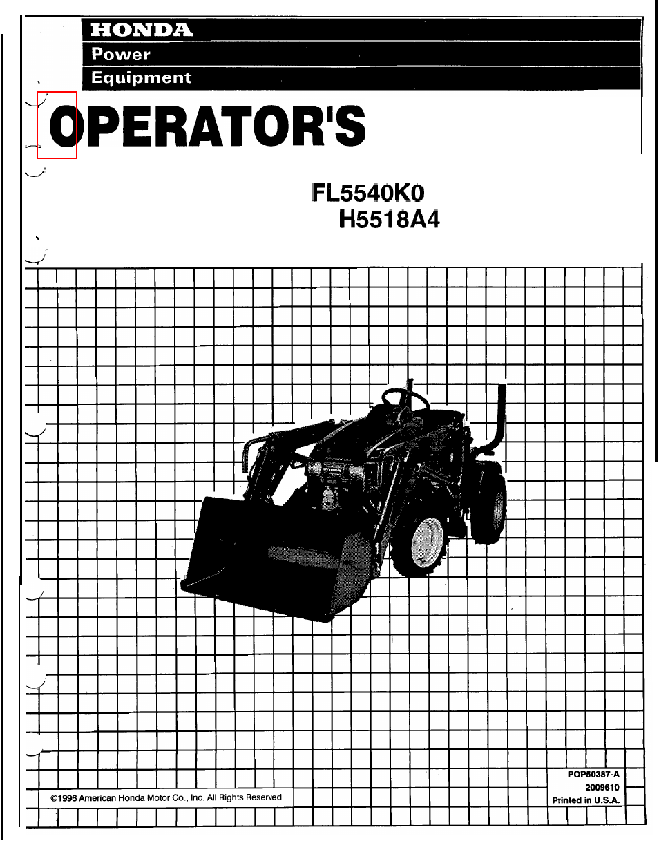 HONDA FL5540K0 User Manual | 56 pages