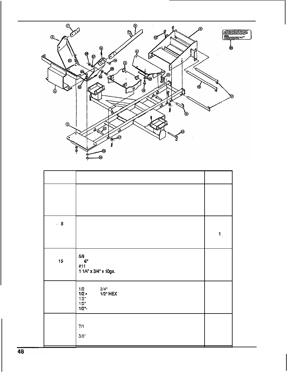 Repair parts, Sub-frame | HONDA FL5540K0 User Manual | Page 50 / 56