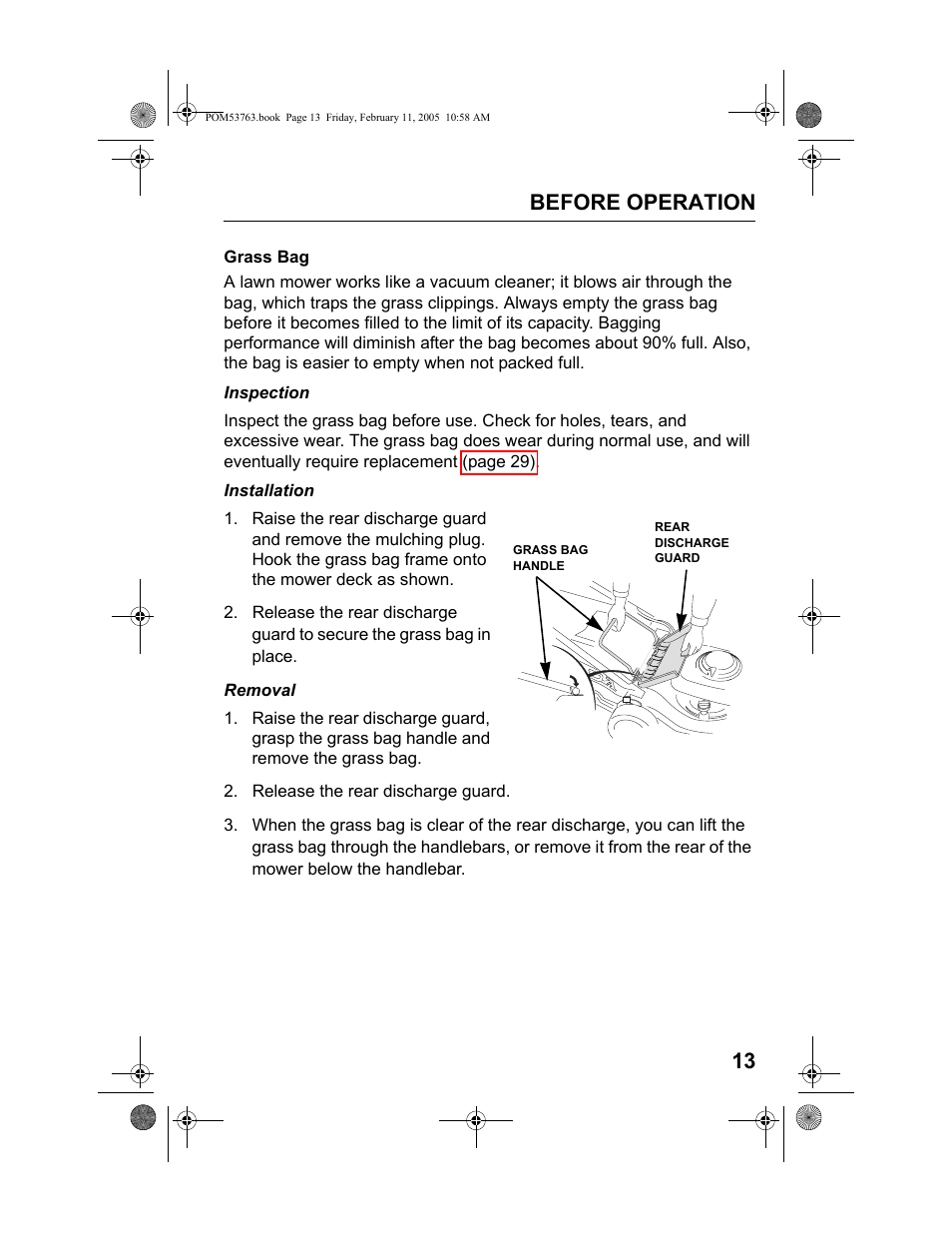 Before operation 13 | HONDA HRR216TKA User Manual | Page 15 / 66