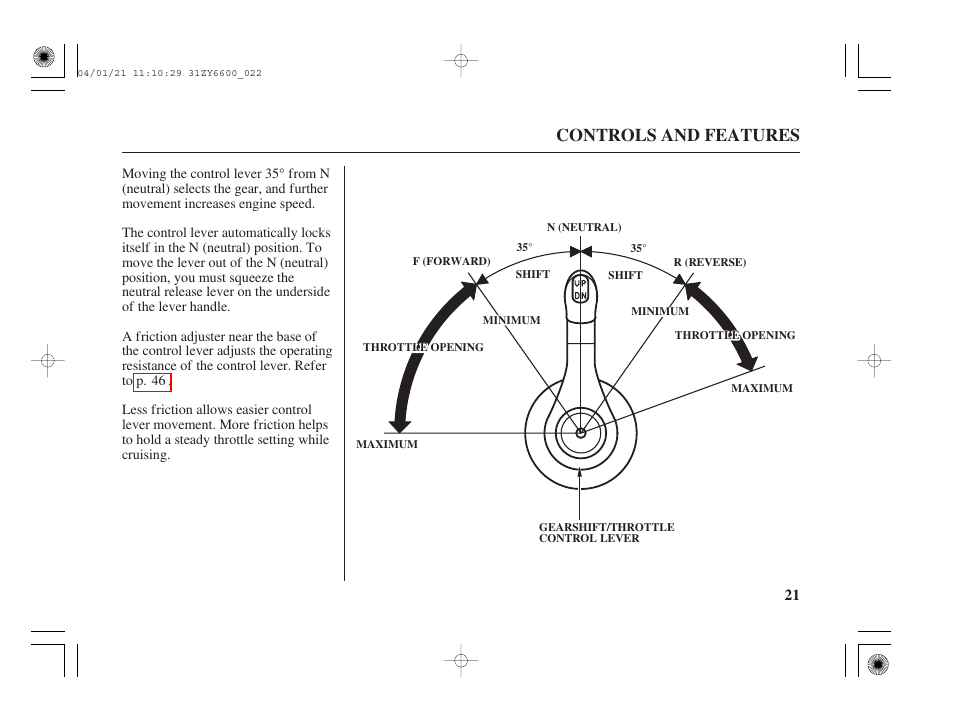 Controls and features | HONDA Outboard Motor BF135A User Manual | Page 23 / 118