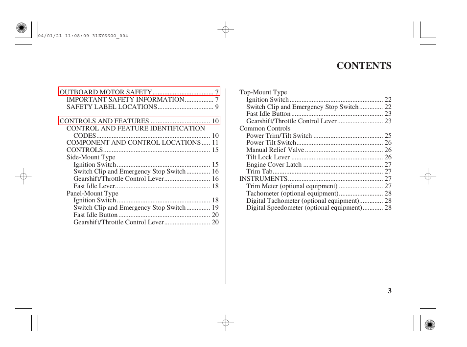 HONDA Outboard Motor BF135A User Manual | Page 5 / 118