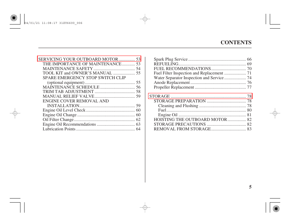 HONDA Outboard Motor BF135A User Manual | Page 7 / 118