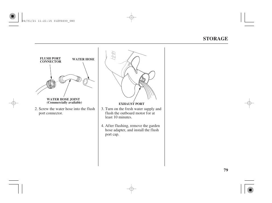 Storage | HONDA Outboard Motor BF135A User Manual | Page 81 / 118