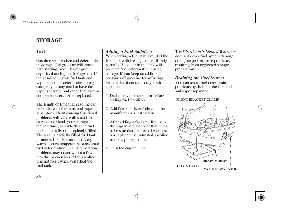 Fuel | HONDA Outboard Motor BF135A User Manual | Page 82 / 118