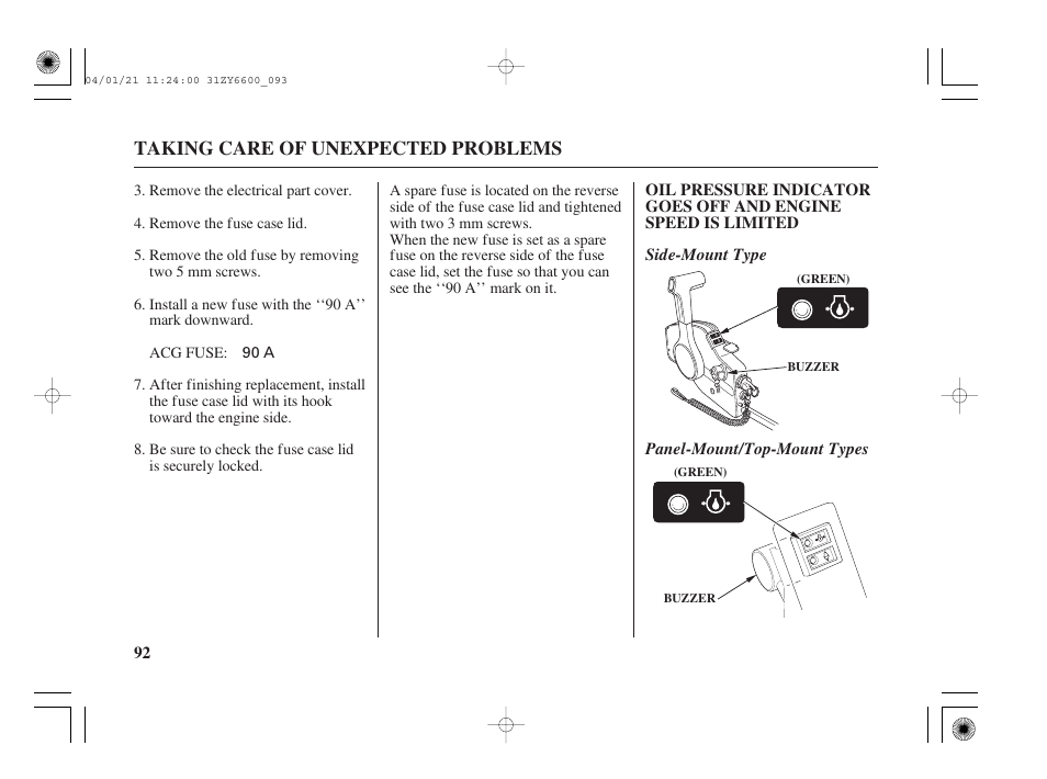 HONDA Outboard Motor BF135A User Manual | Page 94 / 118