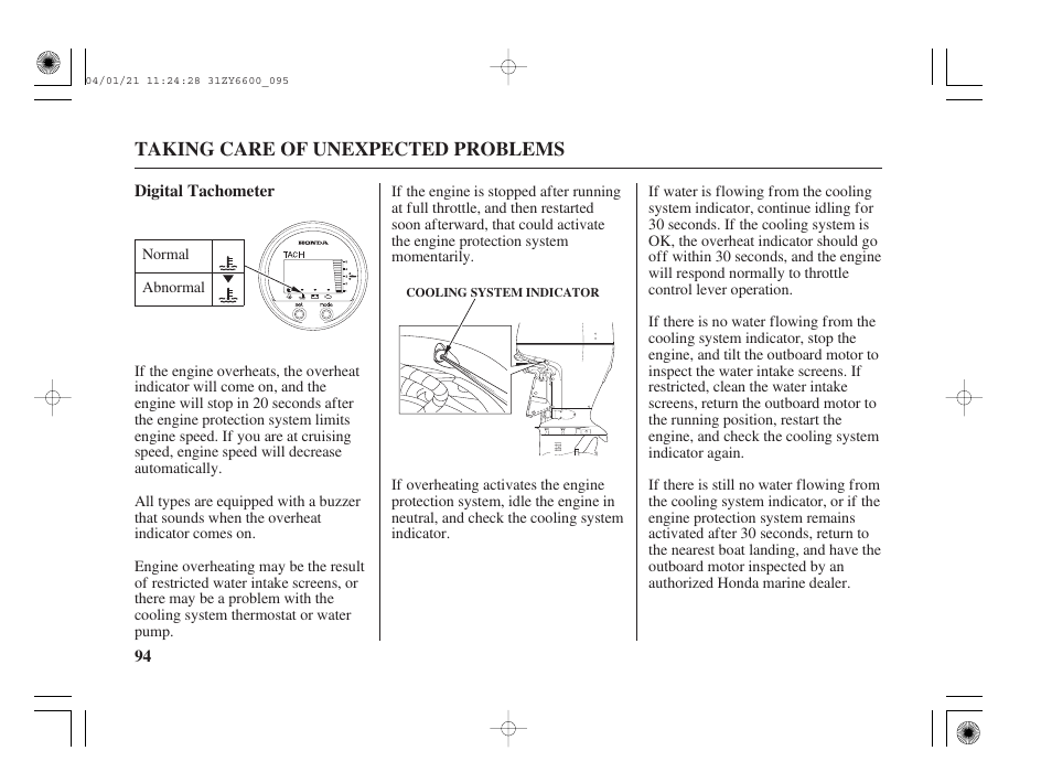 HONDA Outboard Motor BF135A User Manual | Page 96 / 118