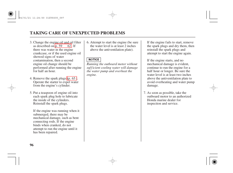 HONDA Outboard Motor BF135A User Manual | Page 98 / 118