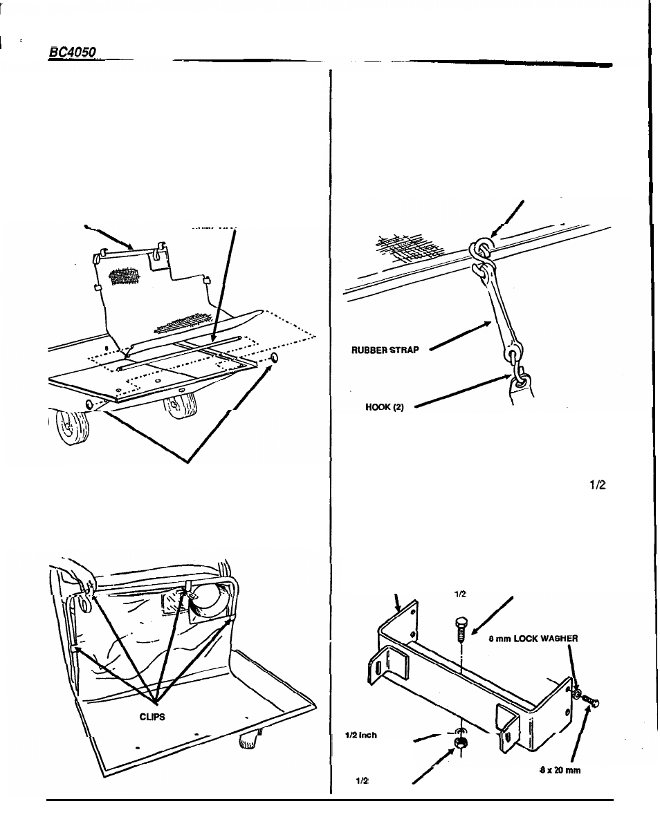 Cart, Hitch, Assembly | Page, Bolts | HONDA BC4050 User Manual | Page 11 / 30