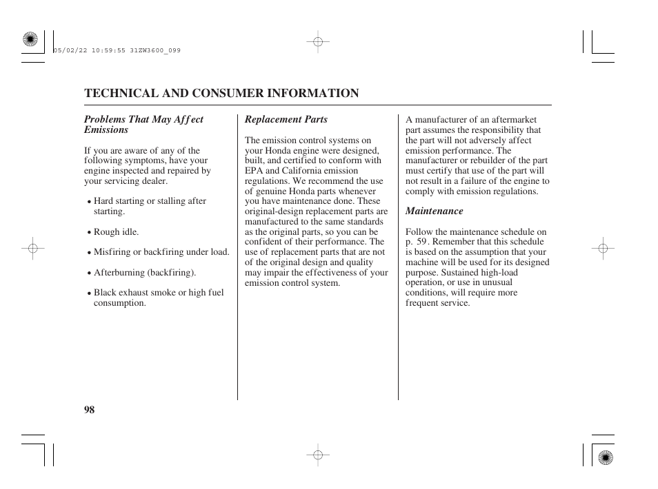 HONDA Outdoor Motor BF50A User Manual | Page 100 / 126