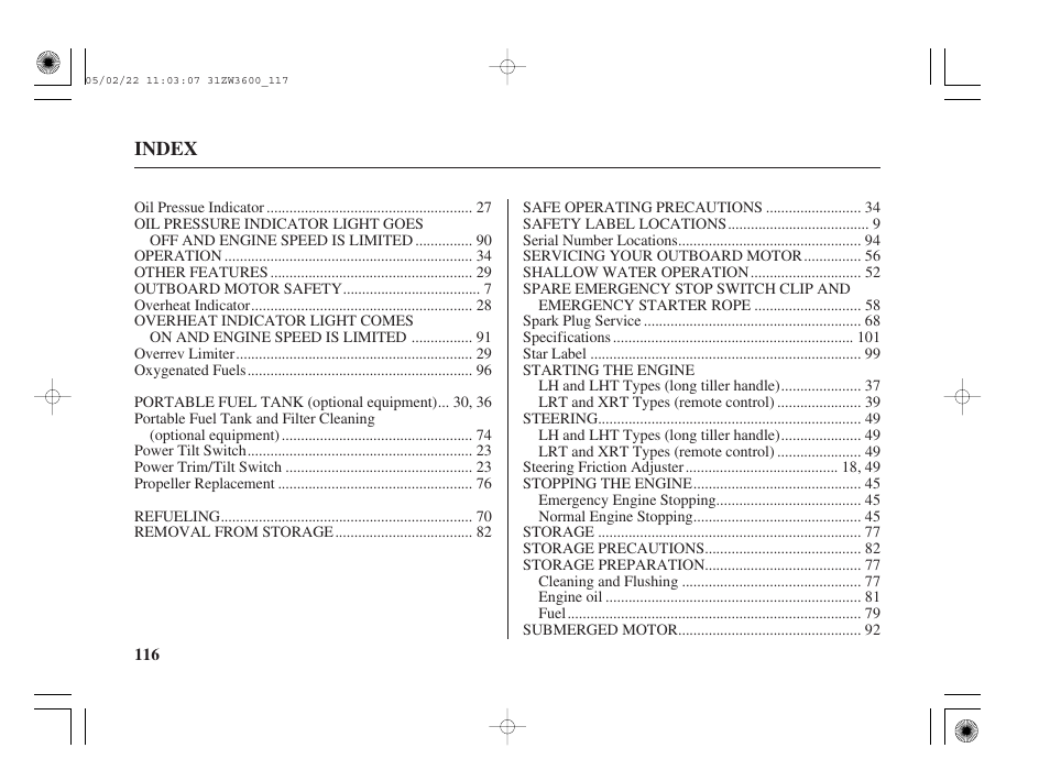 HONDA Outdoor Motor BF50A User Manual | Page 118 / 126