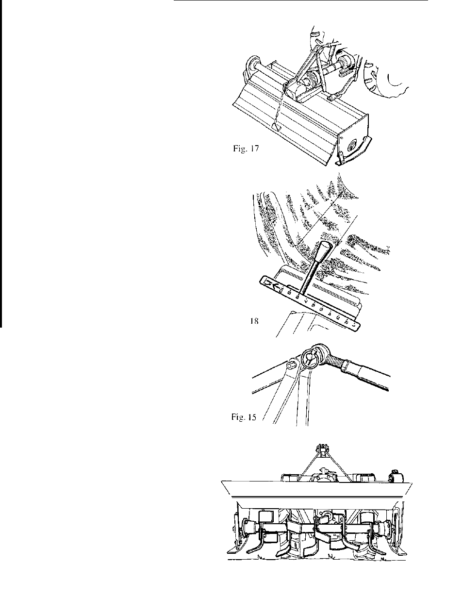Rear shield adjustment, Three point hitch adjutsments, Height adjustment | Top link adjustment, Lift rod adjustment, Three point hitch adjustments | HONDA TL6552 User Manual | Page 12 / 24