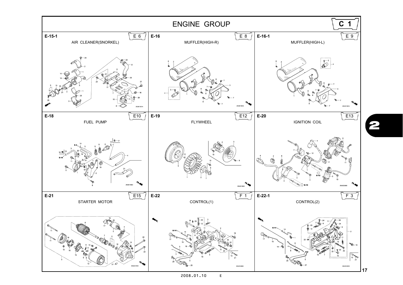 Engine group | HONDA GX670R User Manual | Page 20 / 97