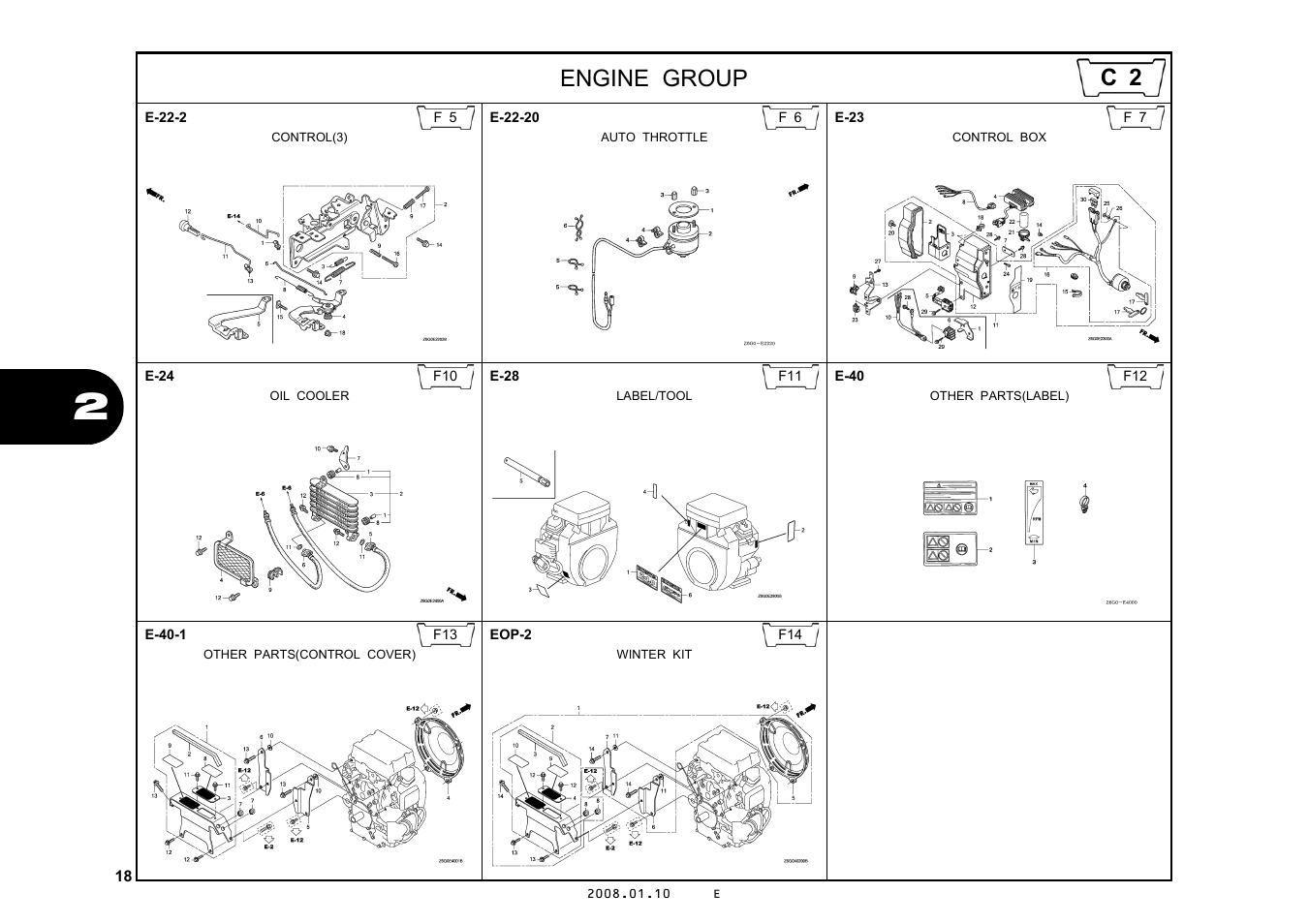Engine group | HONDA GX670R User Manual | Page 21 / 97