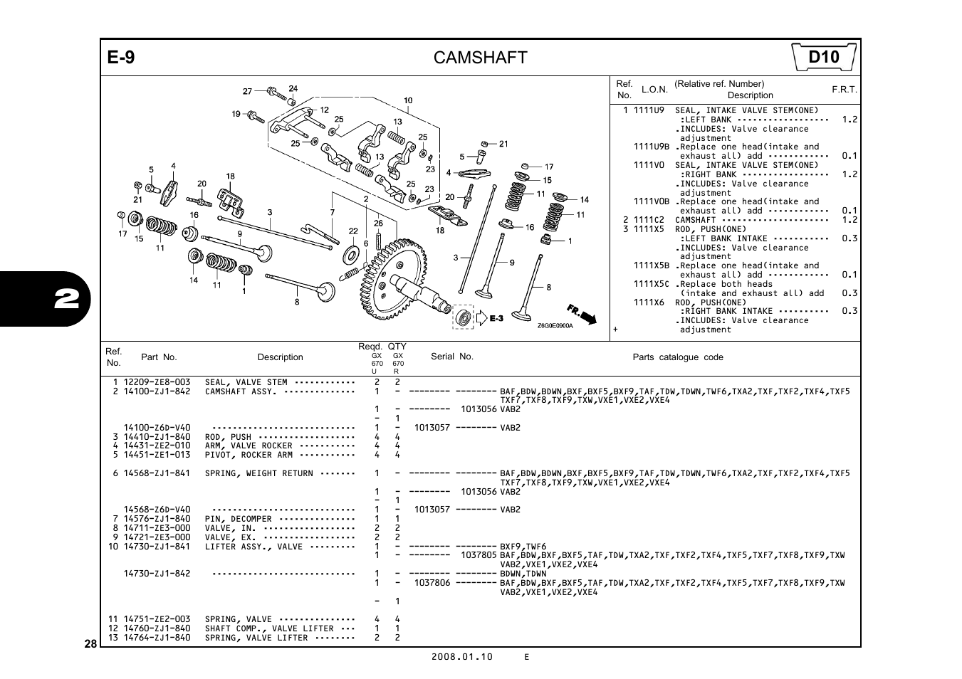 Camshaft | HONDA GX670R User Manual | Page 31 / 97