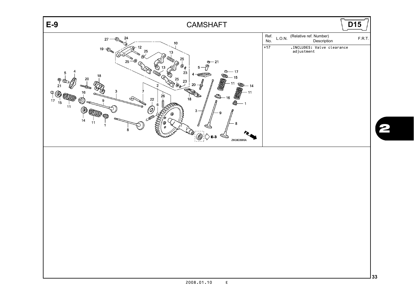 Camshaft | HONDA GX670R User Manual | Page 36 / 97