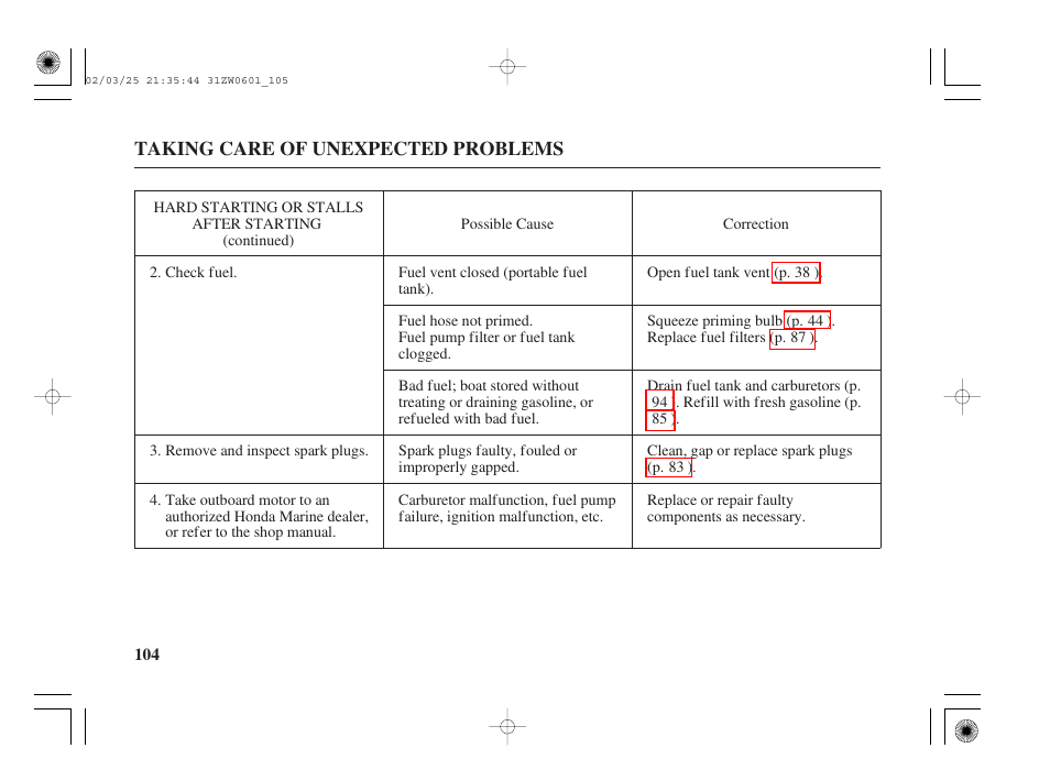 HONDA Outboard Motor BF75A User Manual | Page 106 / 130