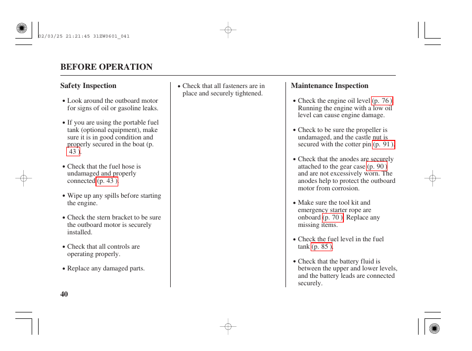 HONDA Outboard Motor BF75A User Manual | Page 42 / 130