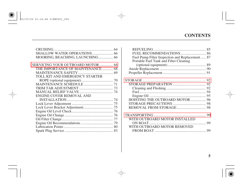 HONDA Outboard Motor BF75A User Manual | Page 7 / 130