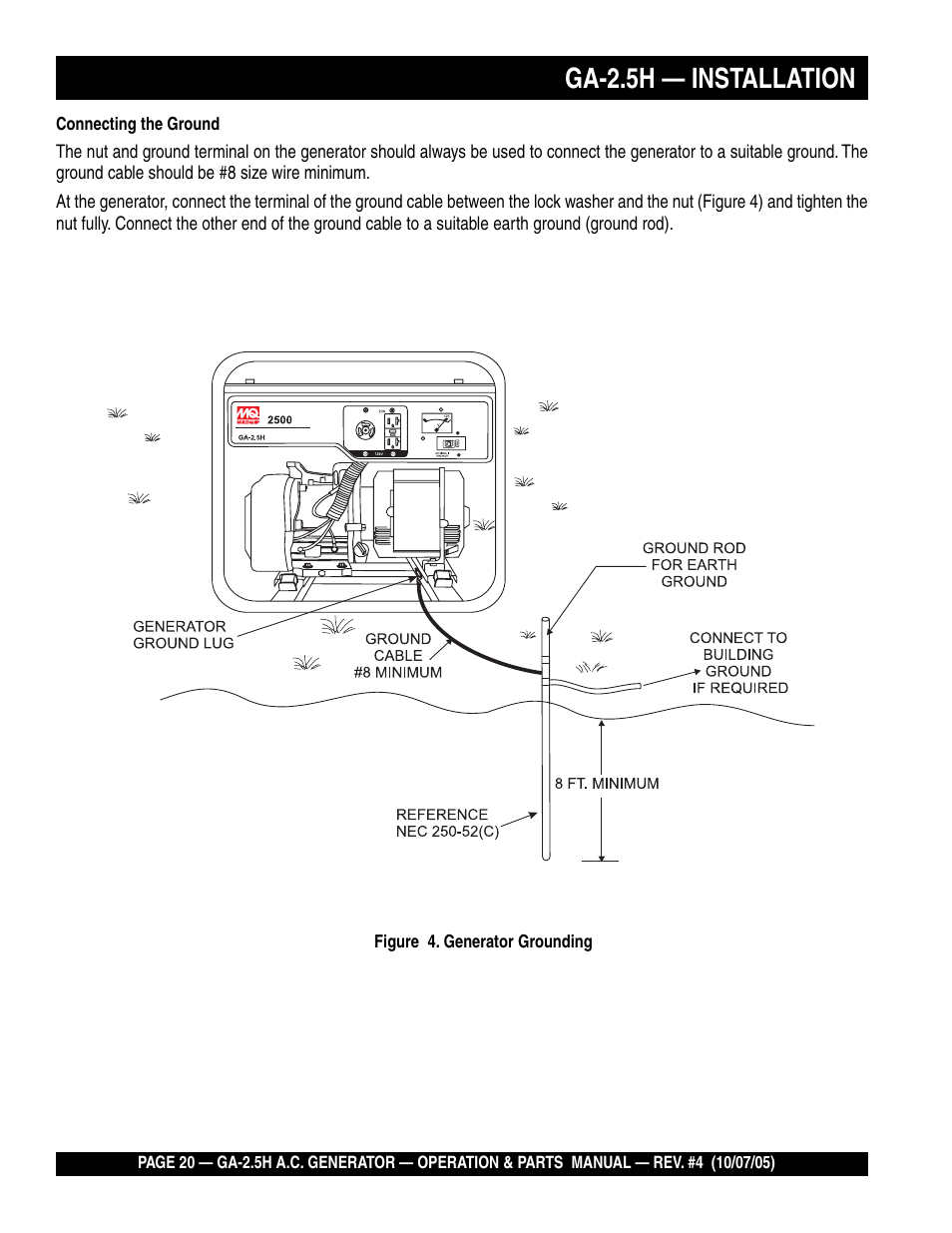 Ga-2.5h — installation | HONDA GA-2.5H User Manual | Page 20 / 80