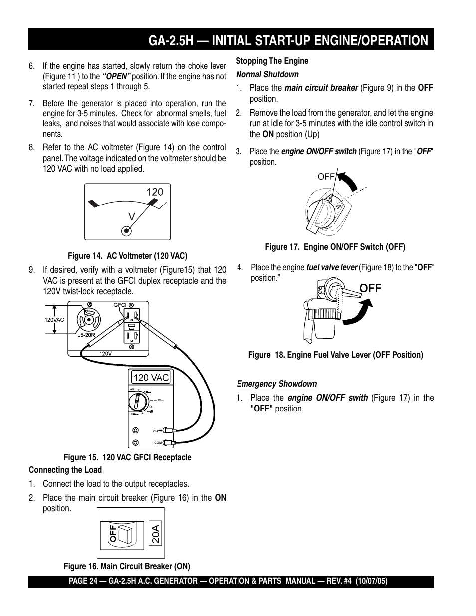 Ga-2.5h — initial start-up engine/operation | HONDA GA-2.5H User Manual | Page 24 / 80