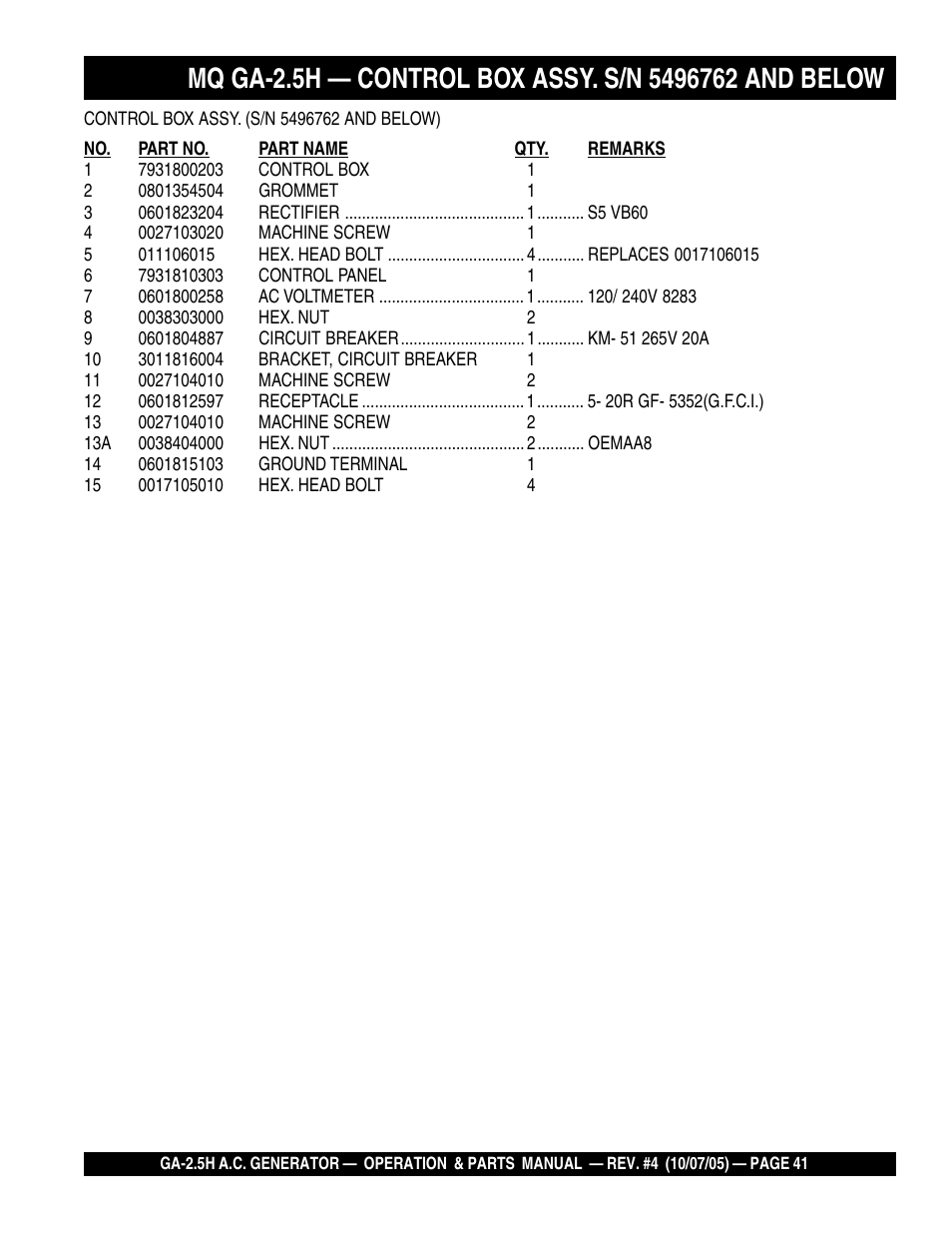 HONDA GA-2.5H User Manual | Page 41 / 80