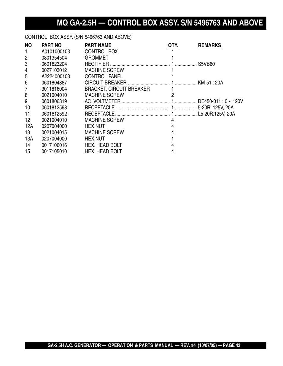 HONDA GA-2.5H User Manual | Page 43 / 80